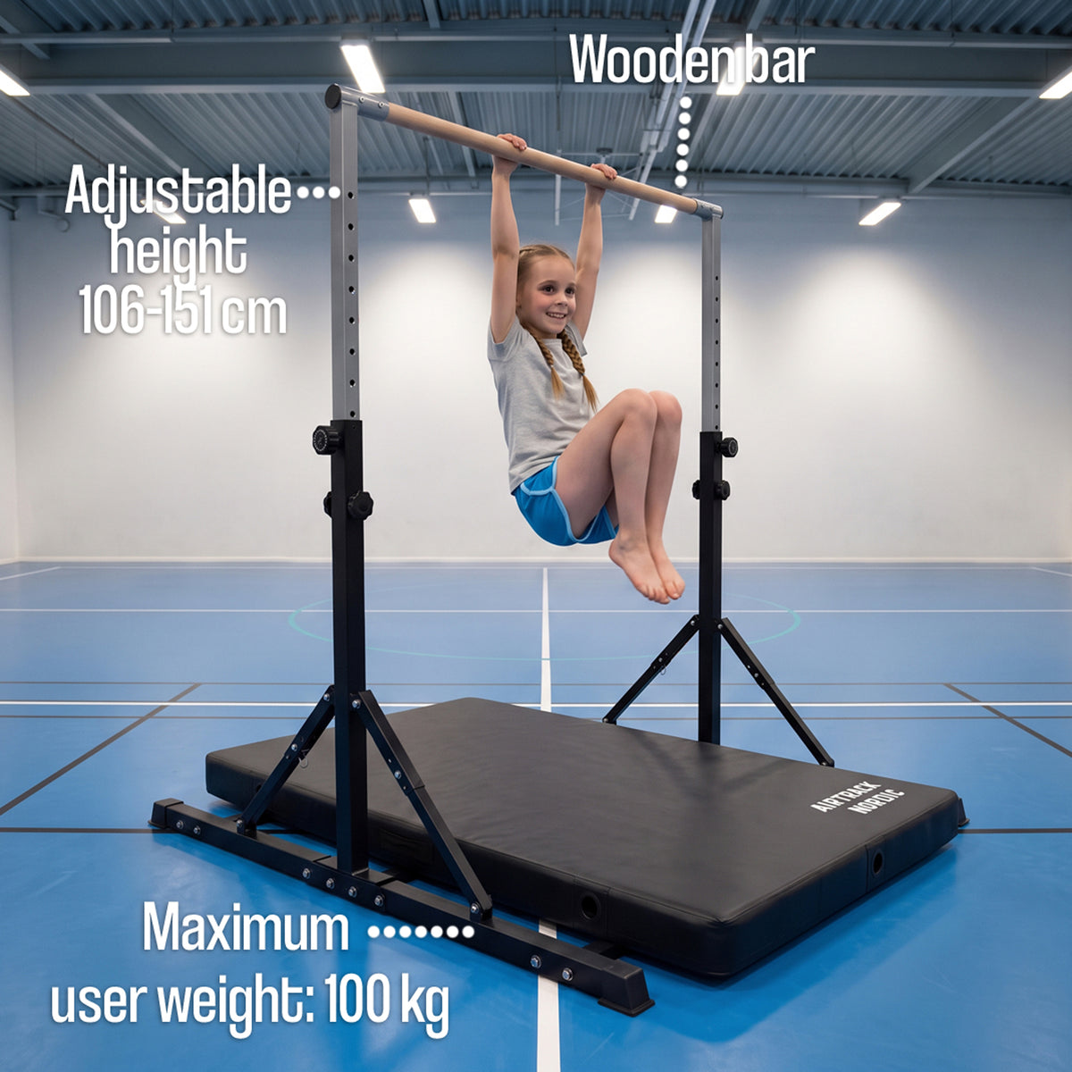 
              AirTrack Nordic Gymnastics Bar 145x123x106-151cm